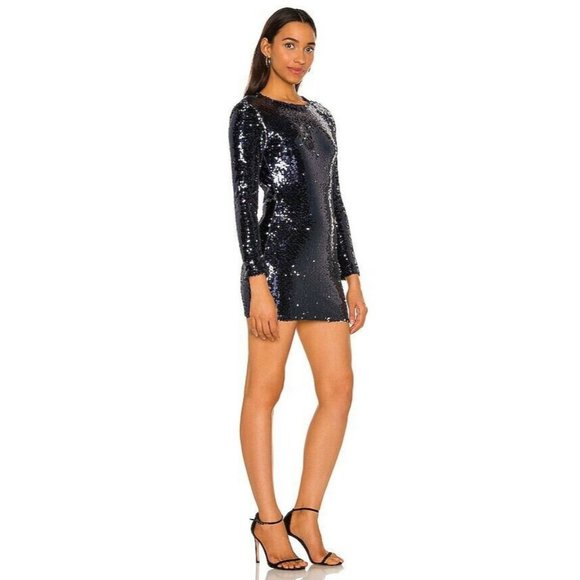 superdown Cindi Sequin Mini Dress Blue Embellished Party Sexy XXS NWT $70 - Picture 2 of 7